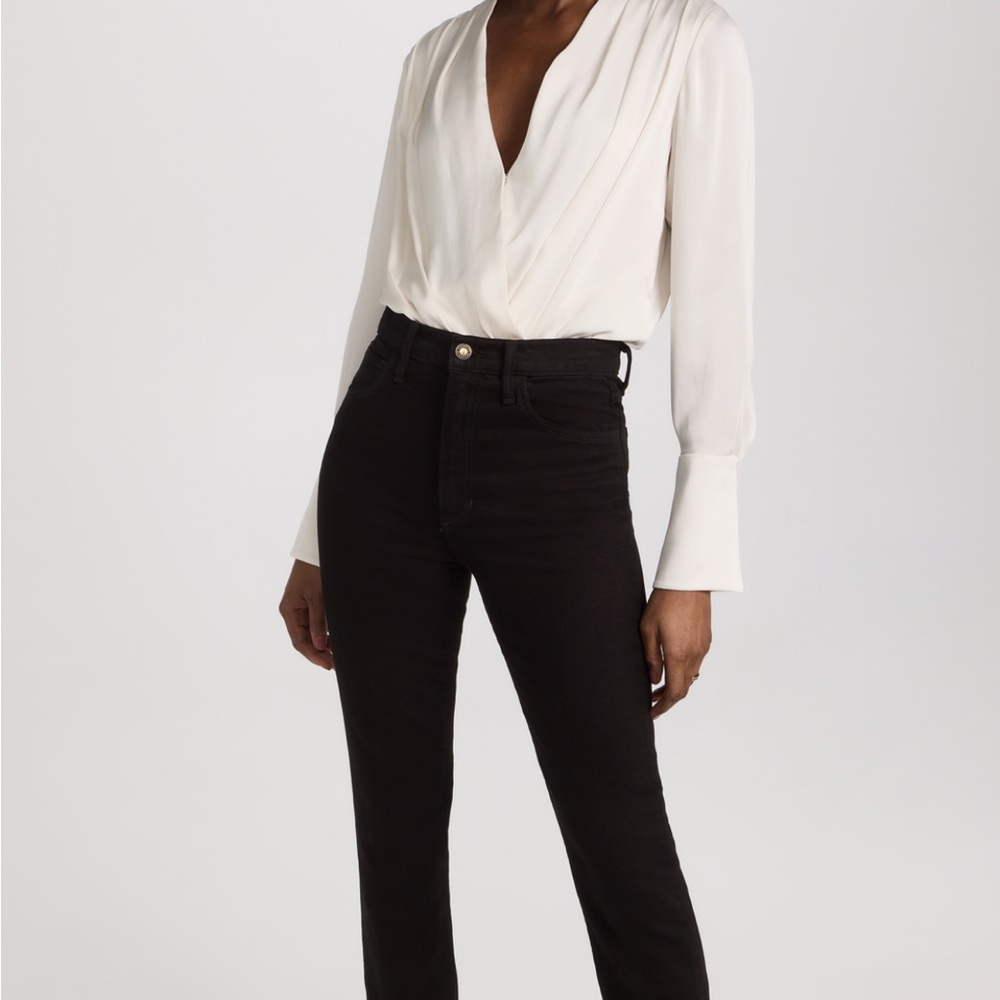 Favorite Daughter Valentina Super High Rise Cigarette Jeans - Black